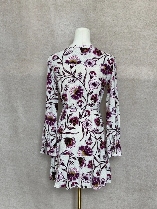 LOFT Chic & Feminine Long-Sleeve Floral Tiered Dress w/ Flattering Cinched Waist - Picture 4 of 5